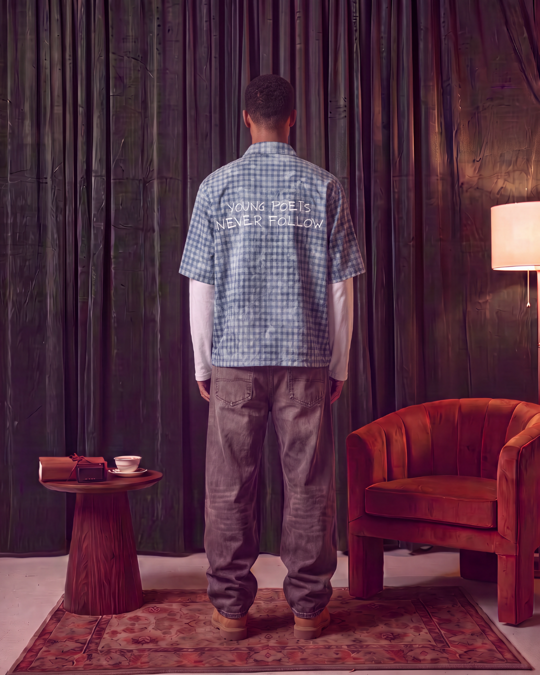 Thin Plaid Sleeve Shirt