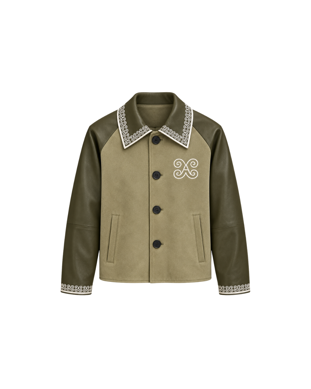 Folded Collar Suede Jacket