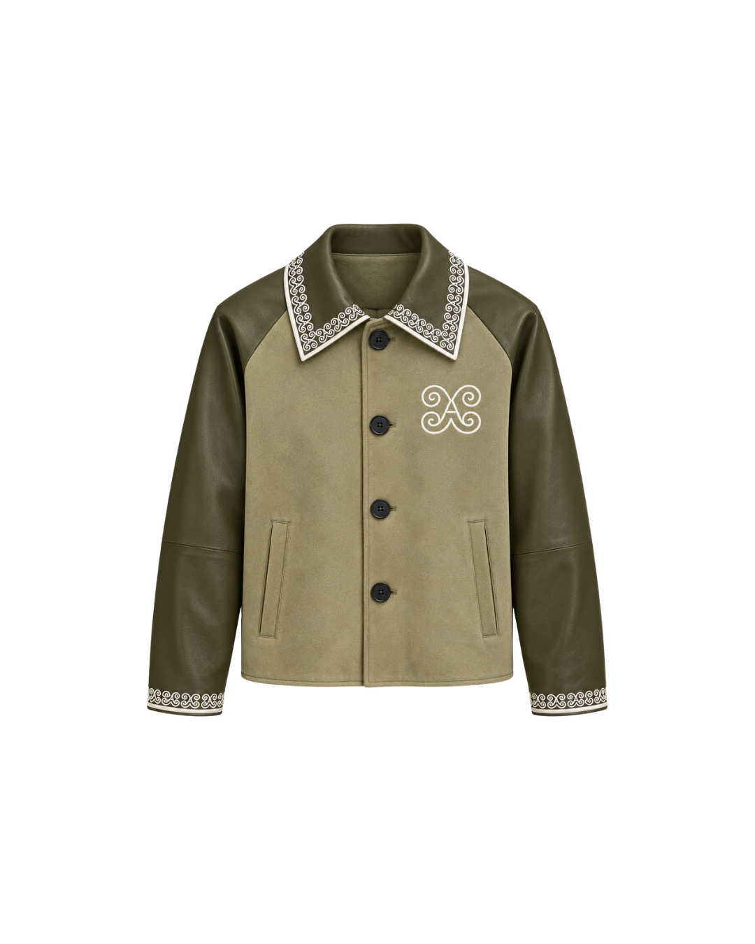 Folded Collar Suede Jacket