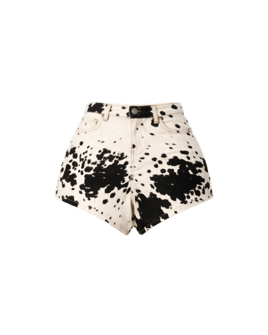 Cowhide High Waist Hot Pants
