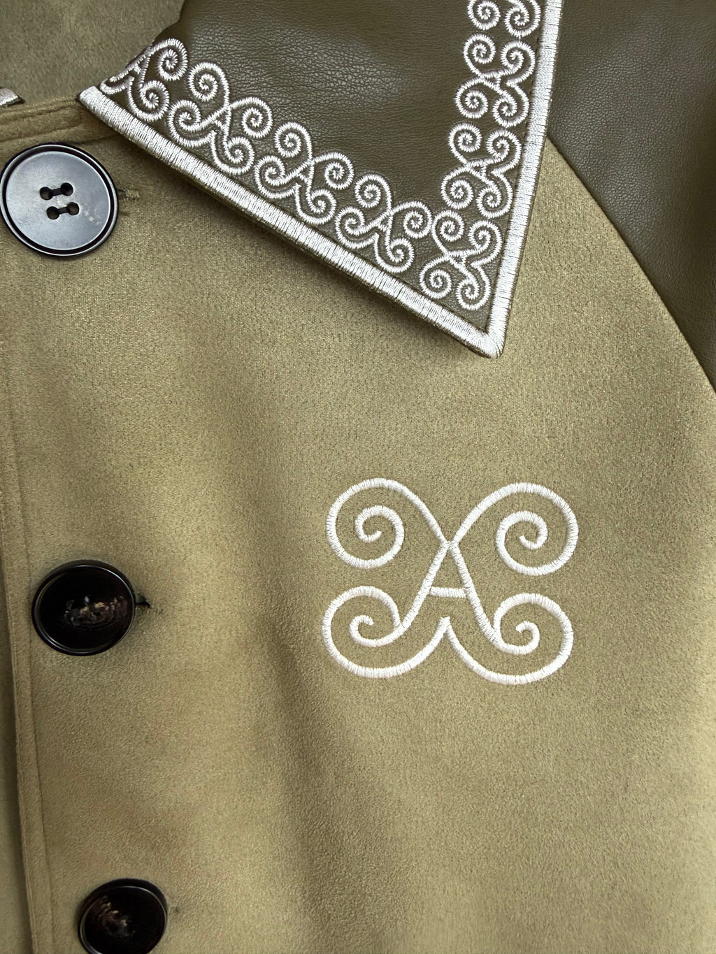 Folded Collar Suede Jacket