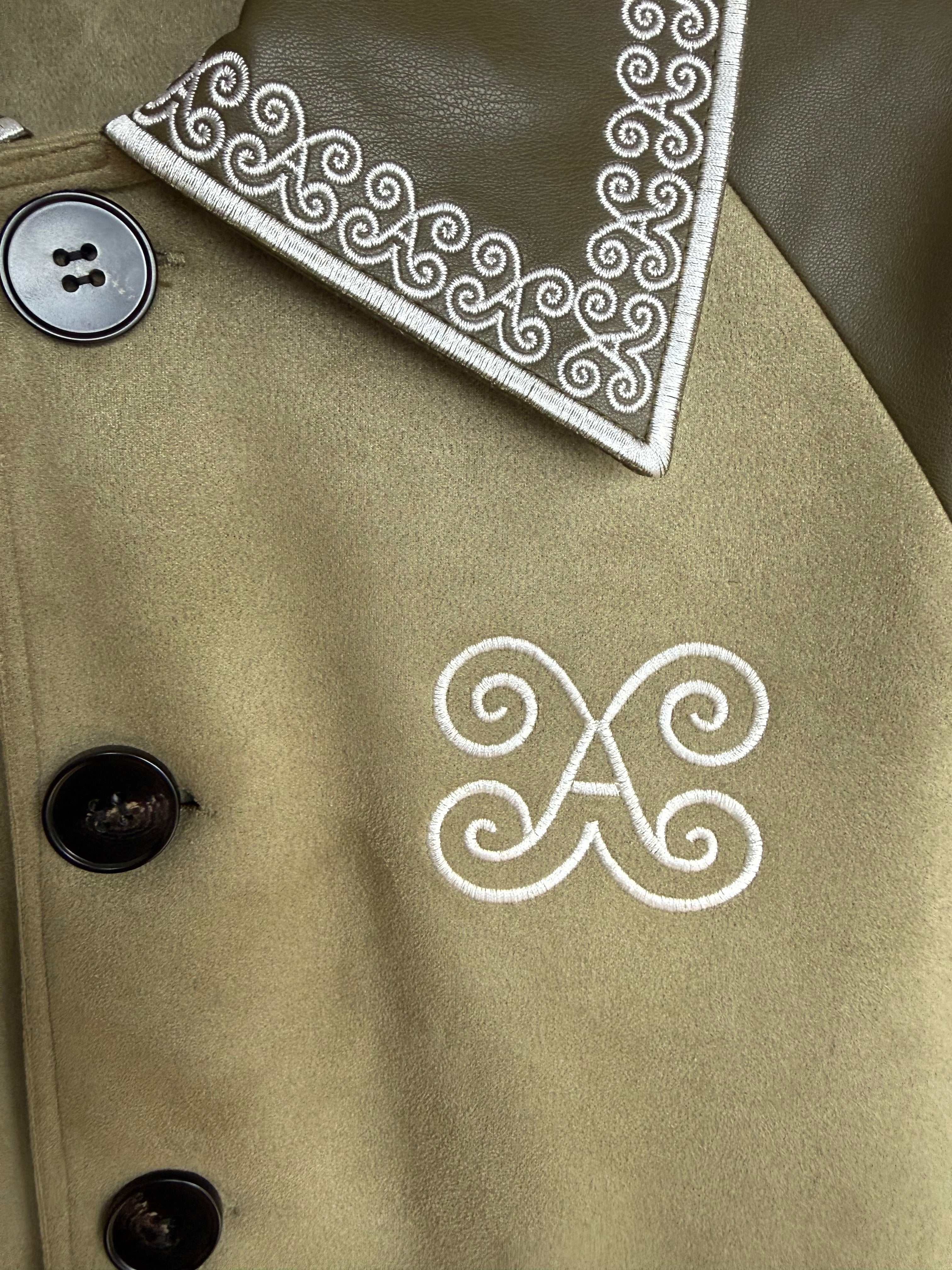 Folded Collar Suede Jacket