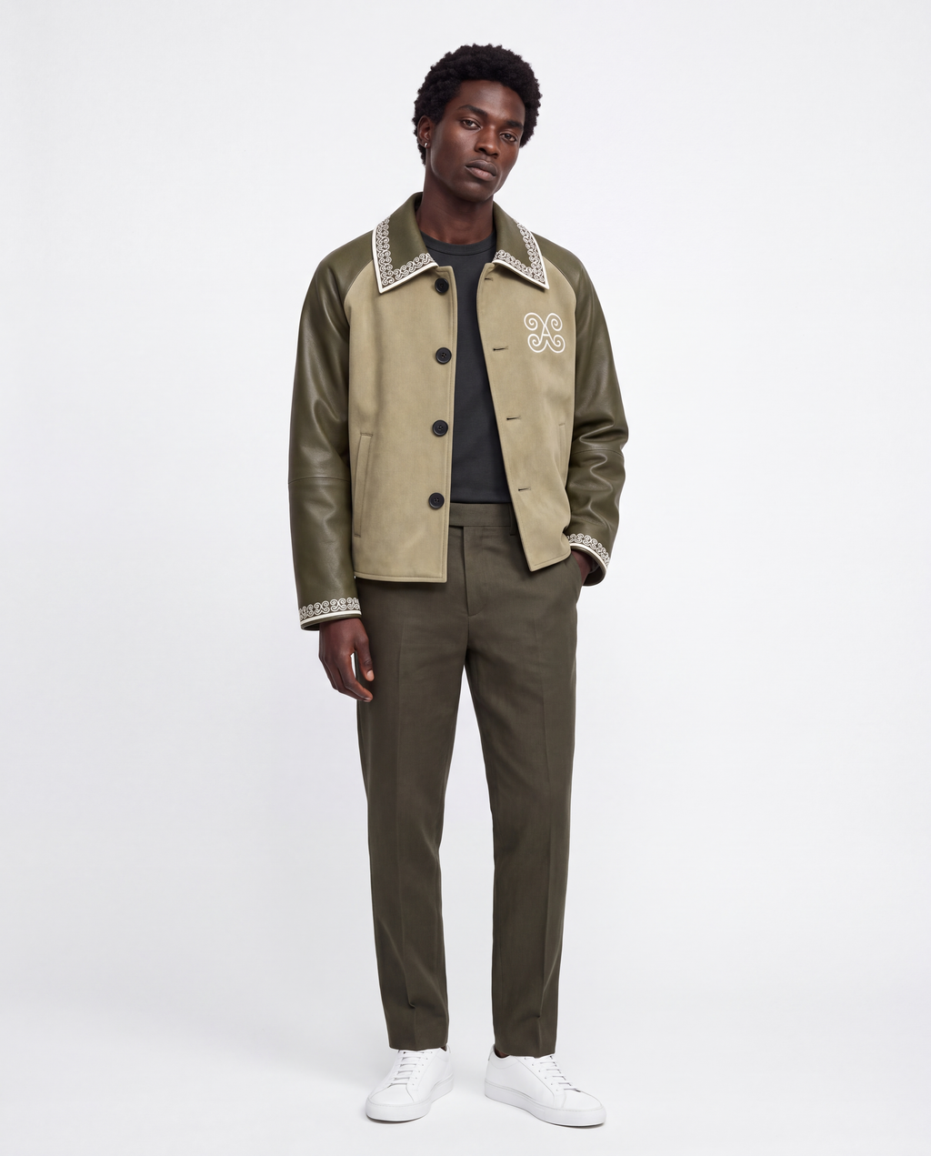 Folded Collar Suede Jacket